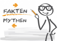 Fakten statt Mythen Strichmännchen Fakten versus Mythen
