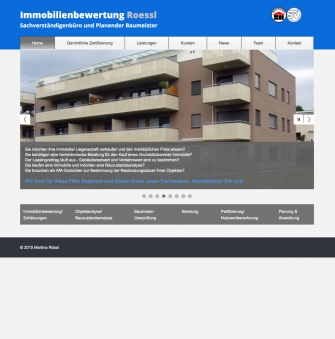 Screenshot Webseite Immobewertung Rössl